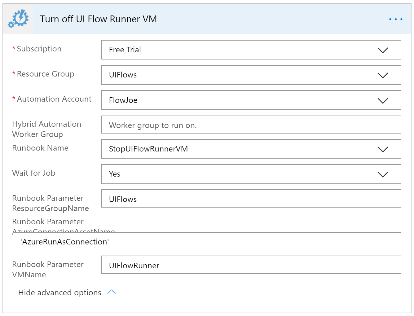 Turning Off UI Flow VM