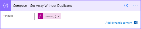 Compose - Get Array Without Duplicates Example
